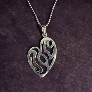 Unique Sterling Silver Heart Necklace